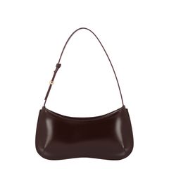 Le Bisou Medium Calf Leather Shoulder Bag - Bordeaux (Dark Burgundy)
