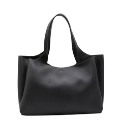 T Timeless Medium Hammered Leather Tote - Black