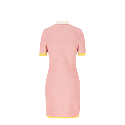 Pink Polo Dress with FF Jacquard
