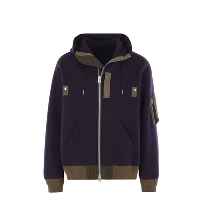 Hoodie with Bomber-Style Inserts