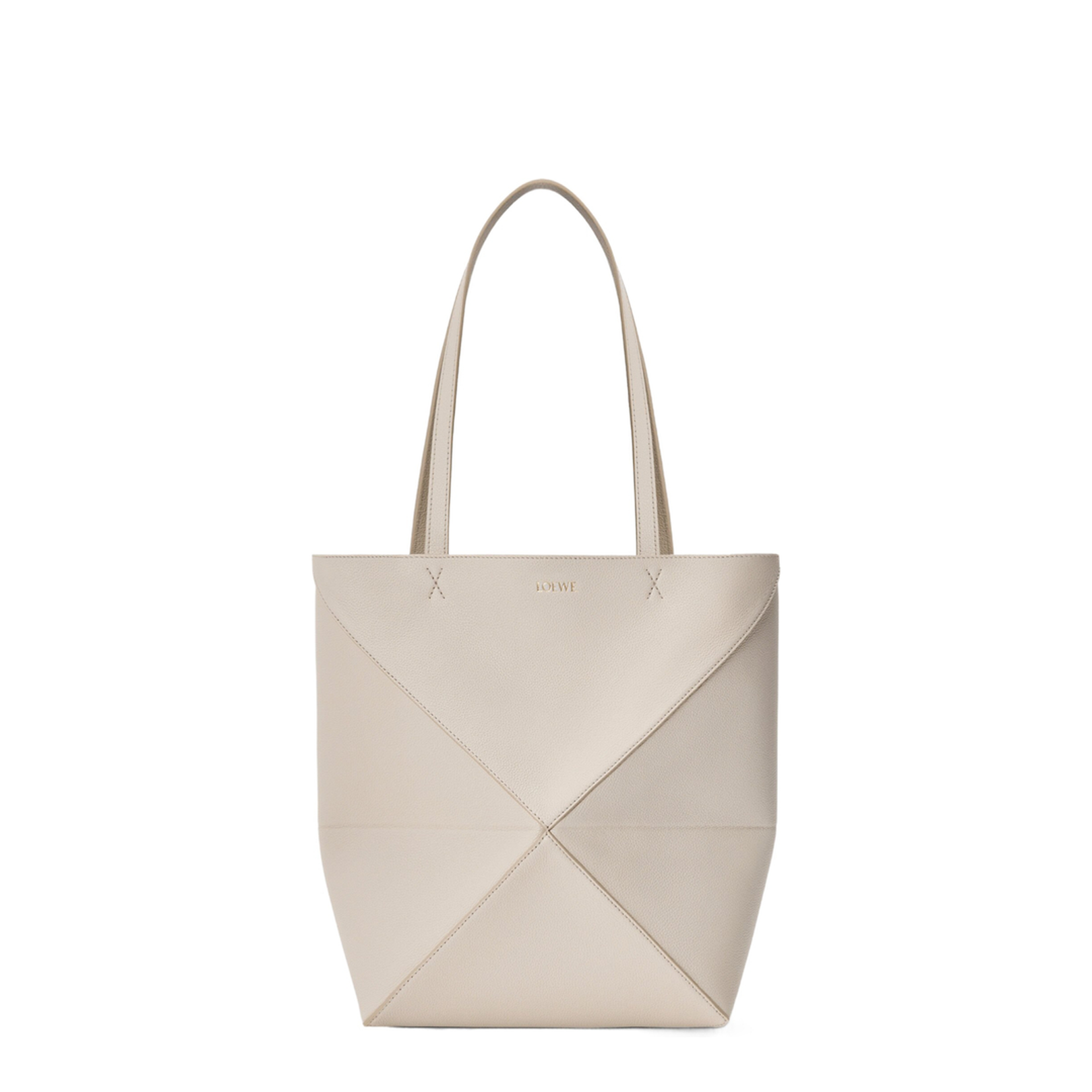 Medium Puzzle Fold Tote in Soft Grained Calfskin Grey