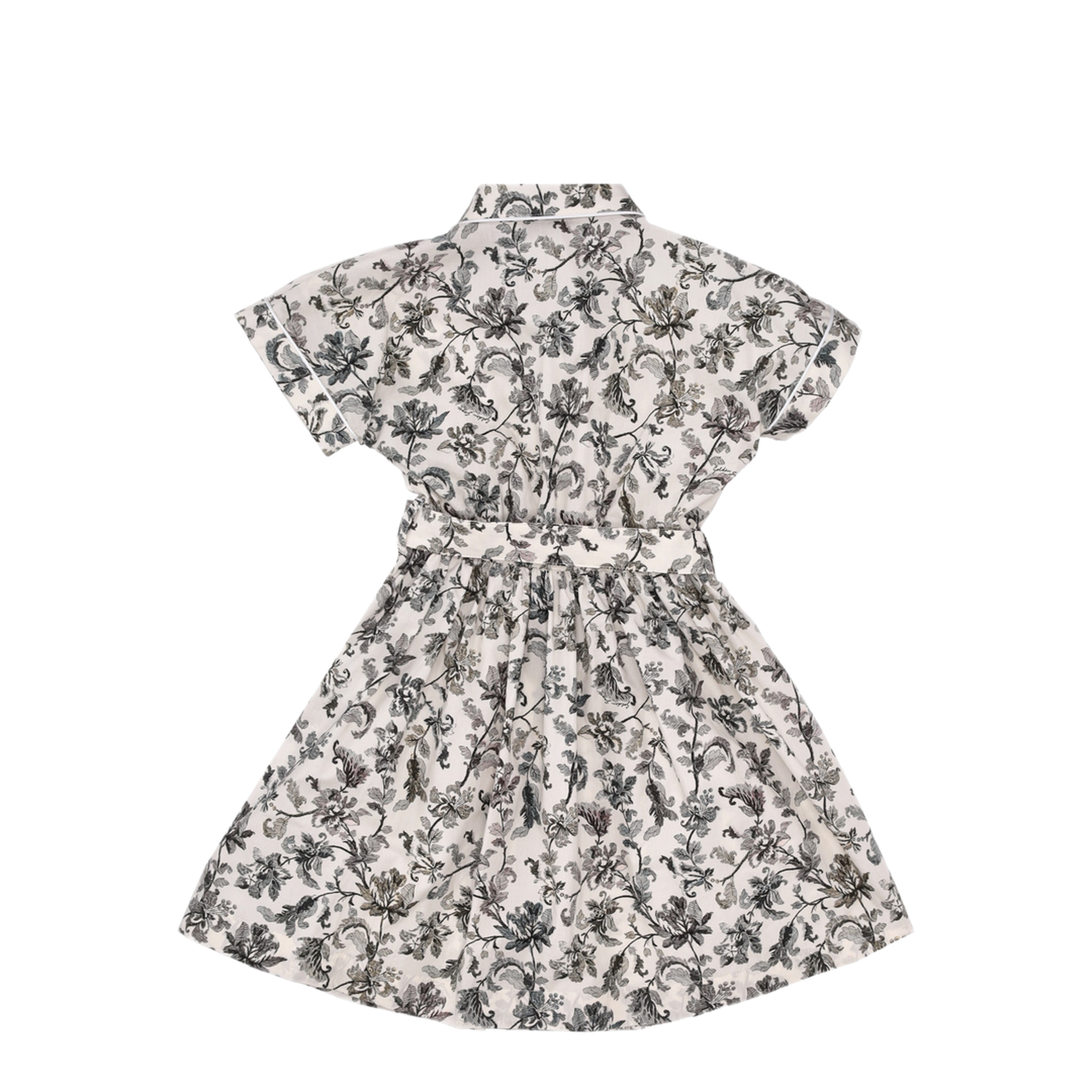 MAYFEYR - Golden Goose - Journey Shirt Dress Edge Piping Insert Light Cotton Canvas A.O. Flower Print - GKP02427P00246911737