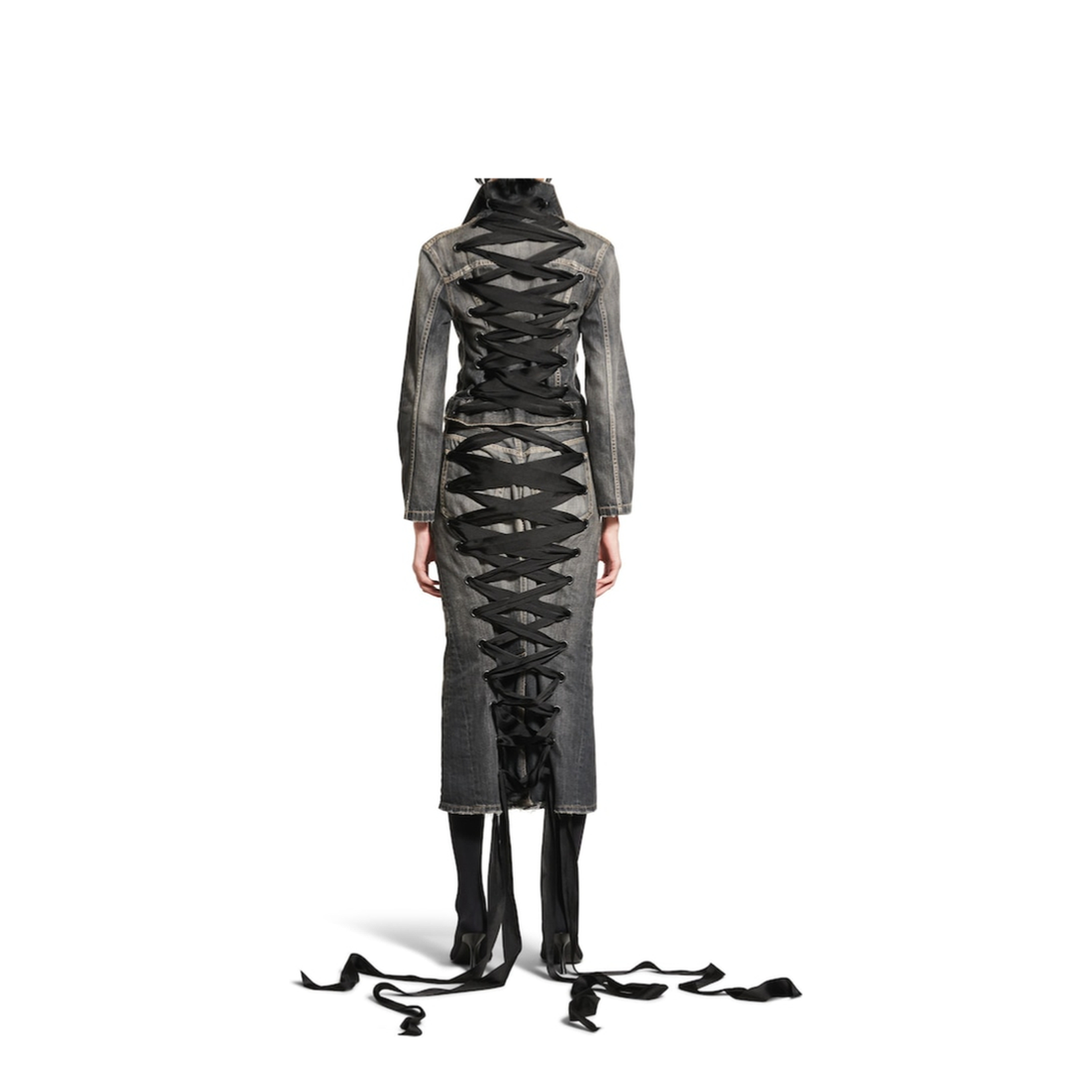 Jacket with Lace in Dark Gray