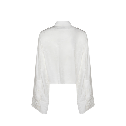 White Shirt with All-Over Logo Graphic