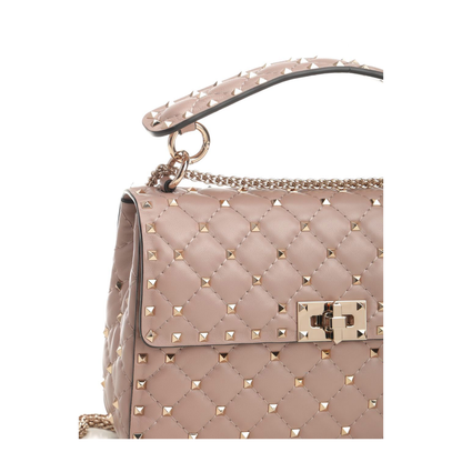 Medium Nappa Rockstud Spike Bag in Poudre