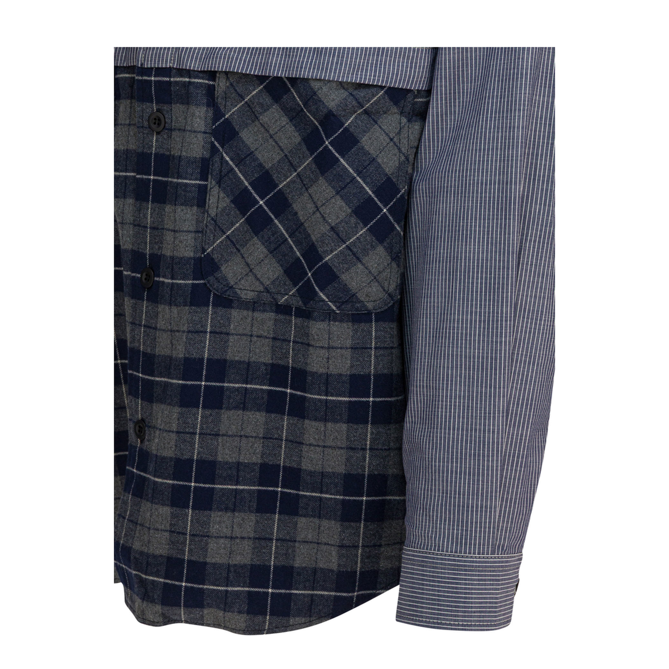 MAYFEYR - Comme Des Garçons Homme - Shirt With Cotton Inserts - HPB018W251NVYWHTXGRYN