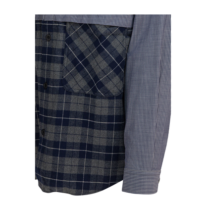 MAYFEYR - Comme Des Garçons Homme - Shirt With Cotton Inserts - HPB018W251NVYWHTXGRYN