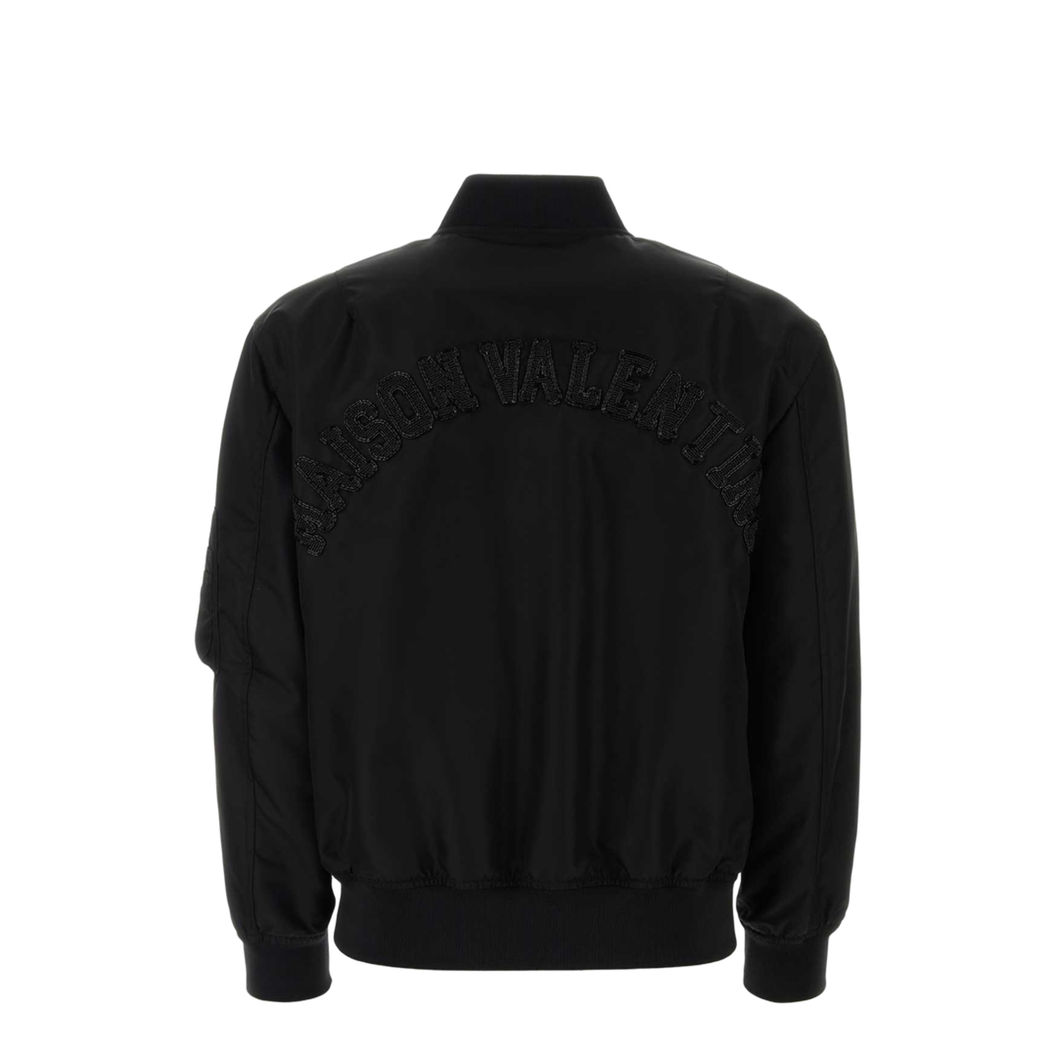 Black Nylon Bomber Jacket