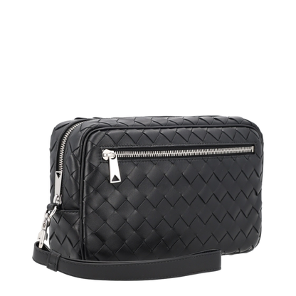 Intrecciato Pouch With Wristlet in Black