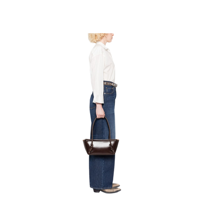 Fleca Medium Calf Leather Shoulder Bag - Brown
