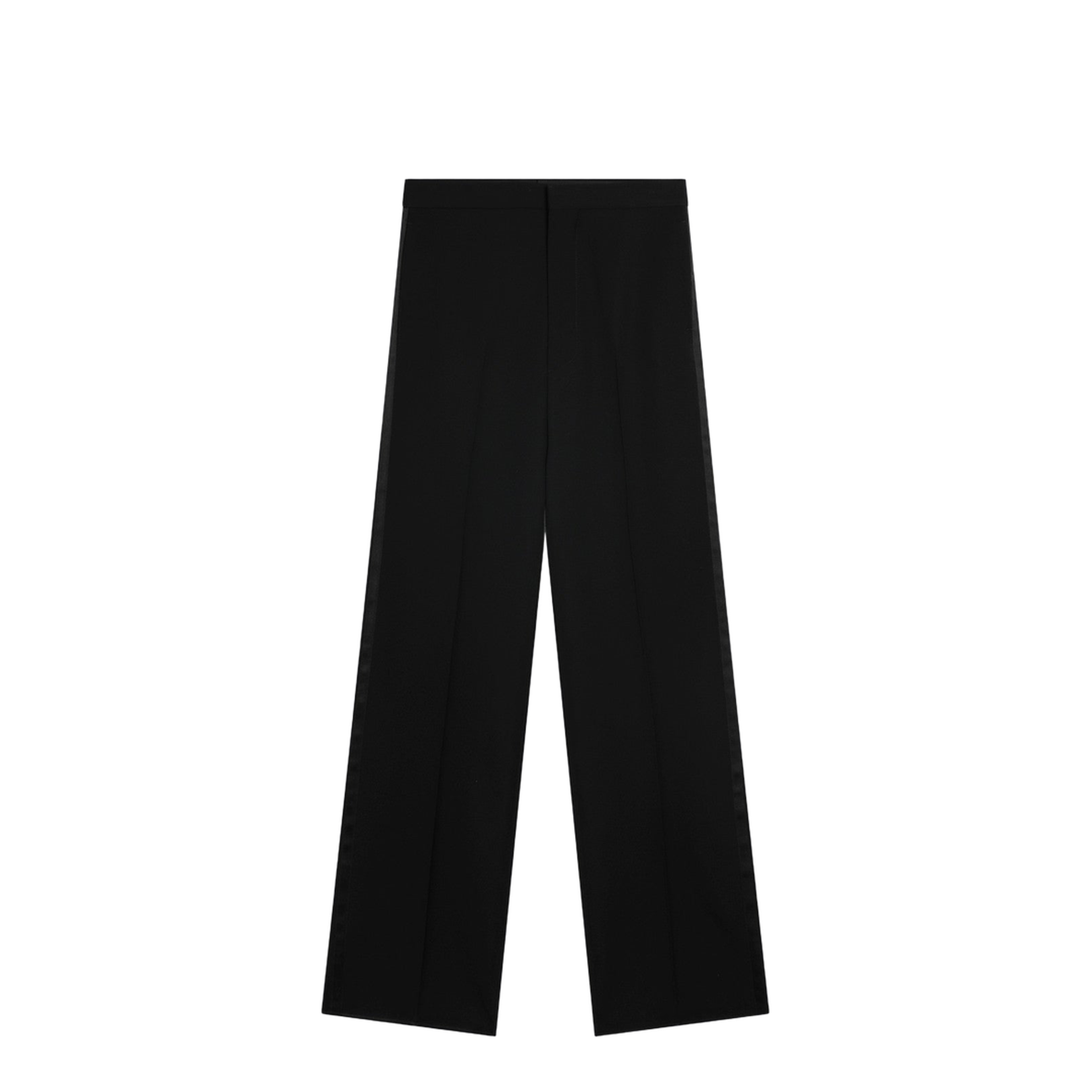 Straight-leg wool trousers