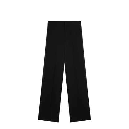 Straight-leg wool trousers