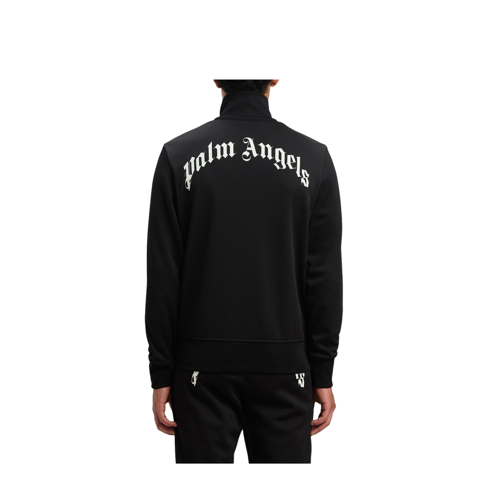 Back Curved Logo Track Jacket Black