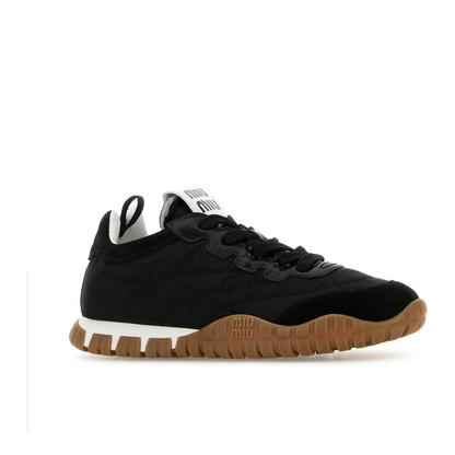 MAYFEYR - Miu Miu - Black Re Nylon And Suede Sneakers - 5E417EF005ZJMF0002