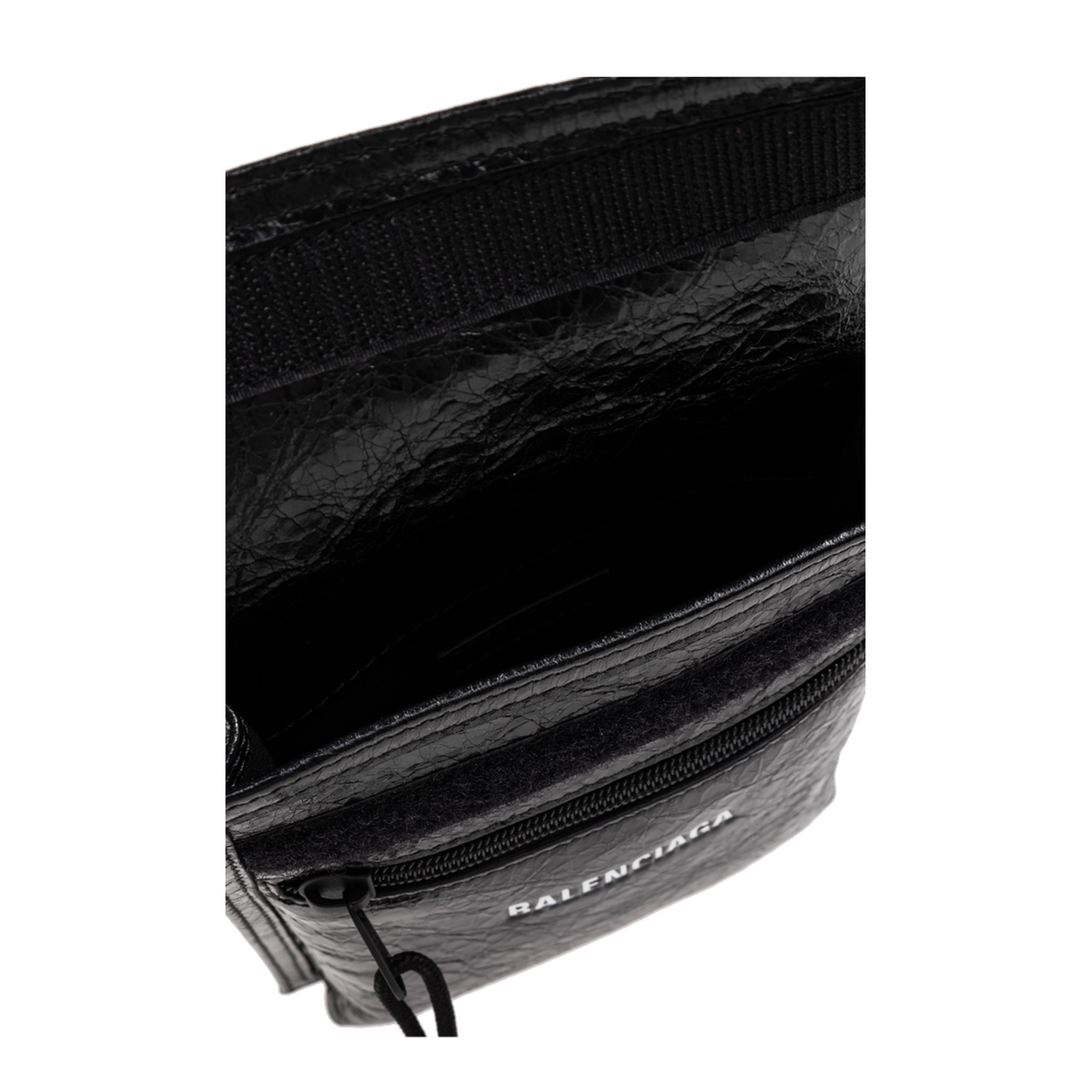 MAYFEYR - Balenciaga - Black Leather Explorer Crossbody Bag - 6559821VG7X1090