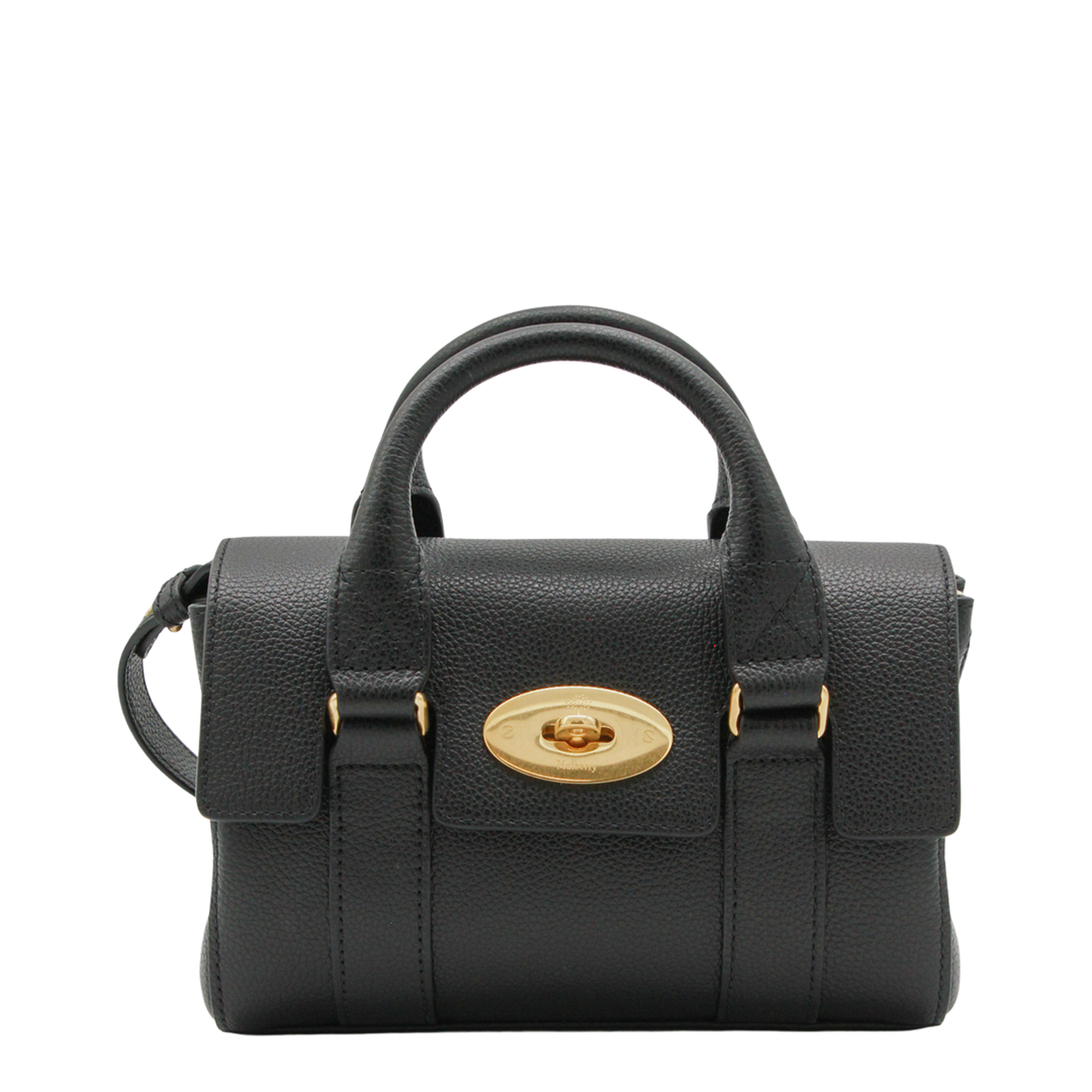 Bayswater Mini Small Classic Grain Top-Handle Bag - Black