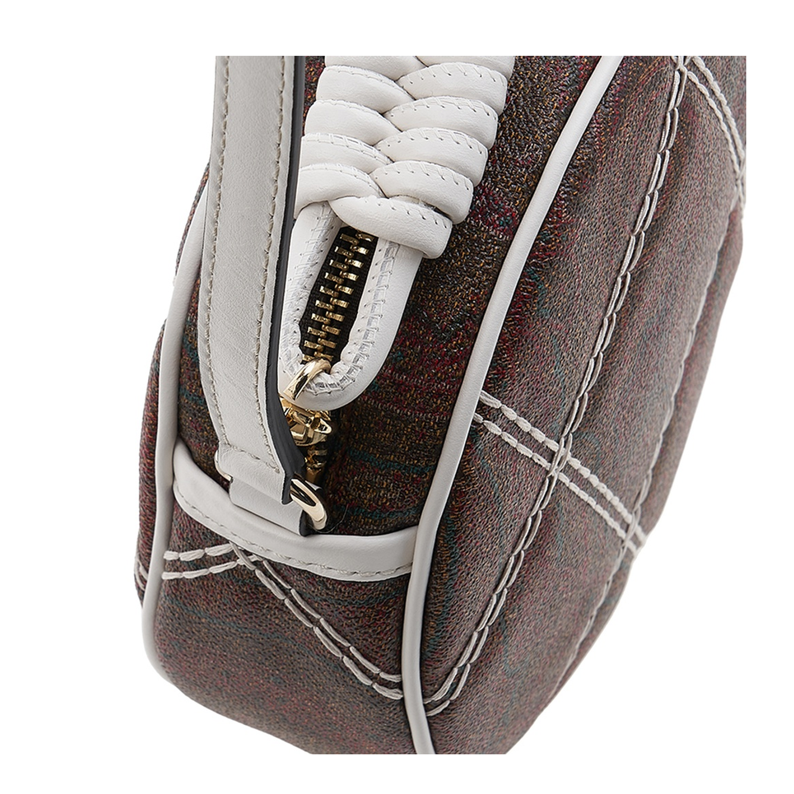 Paisley Quilting Round Crossbody Bag