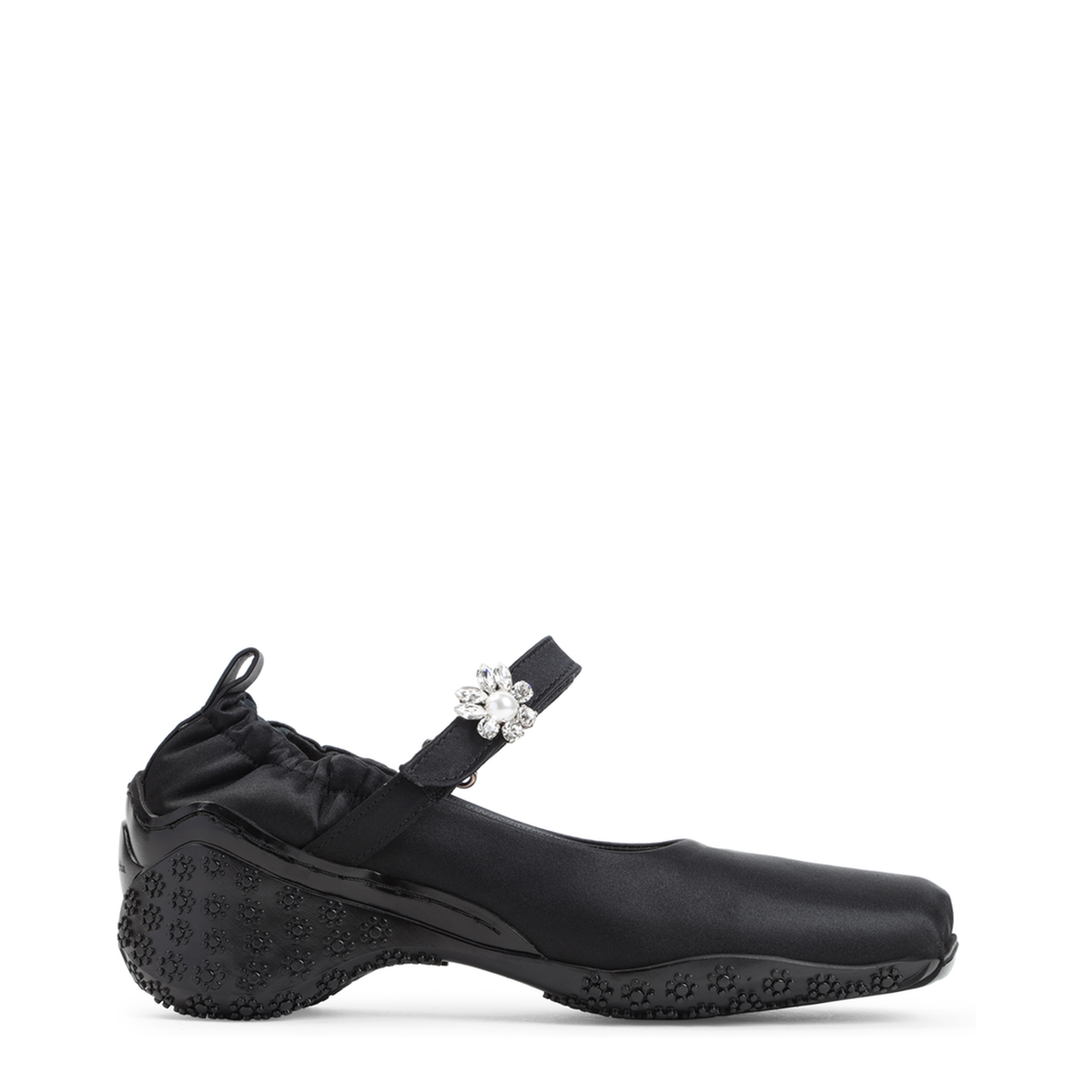 MAYFEYR - Simone Rocha - Satin Ballet Runner With Embellishment - BBT1B0755BLACK