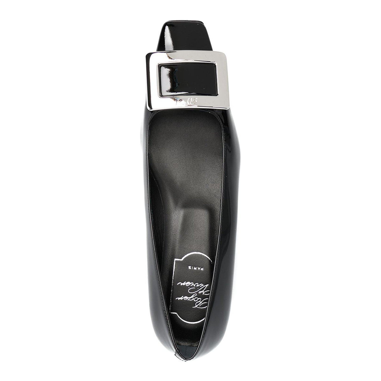Black Patent Leather Low Block Heel