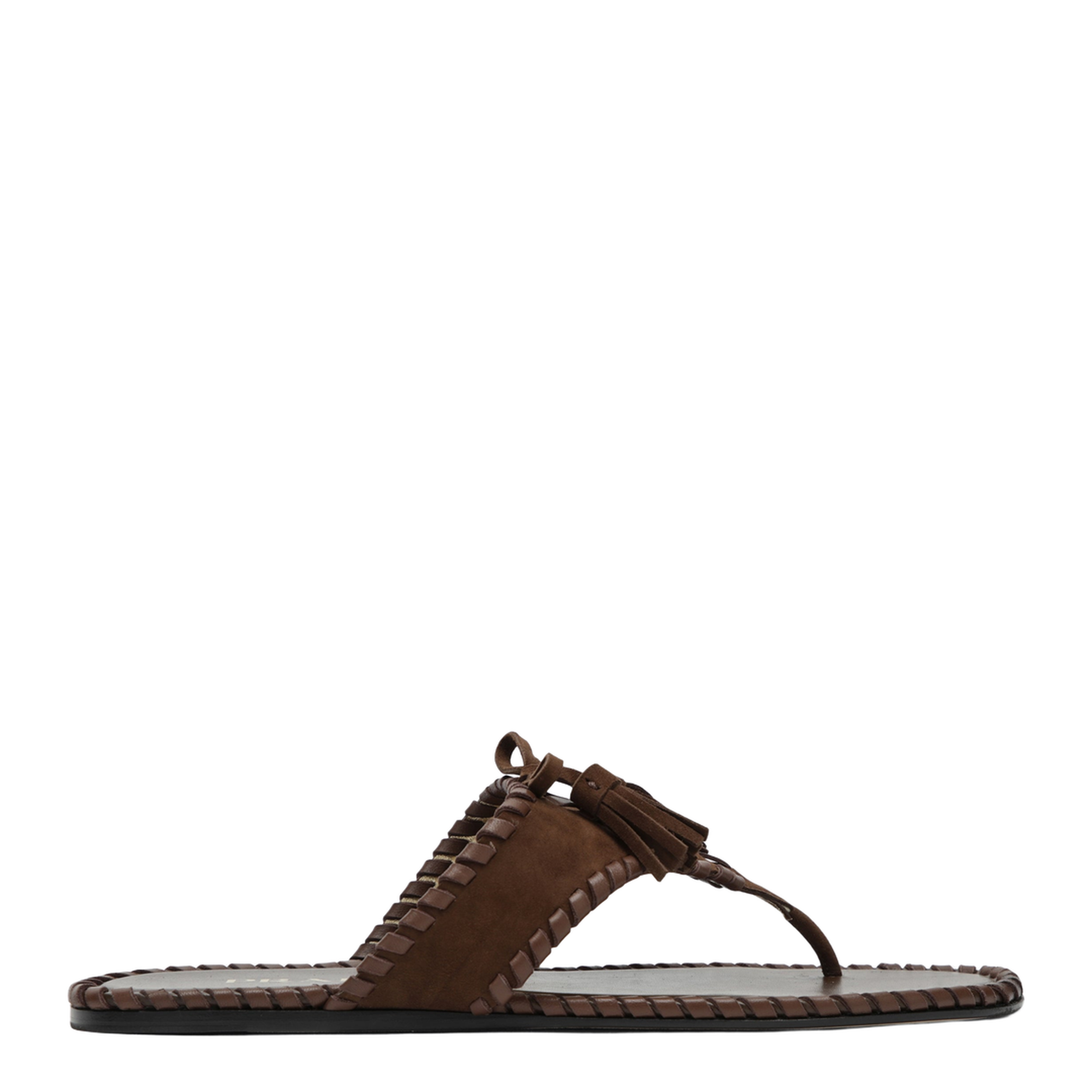 MAYFEYR - Prada - Flip-Flops In Suede And Nappa Leather With Tassels - 1Y389O005008F0324