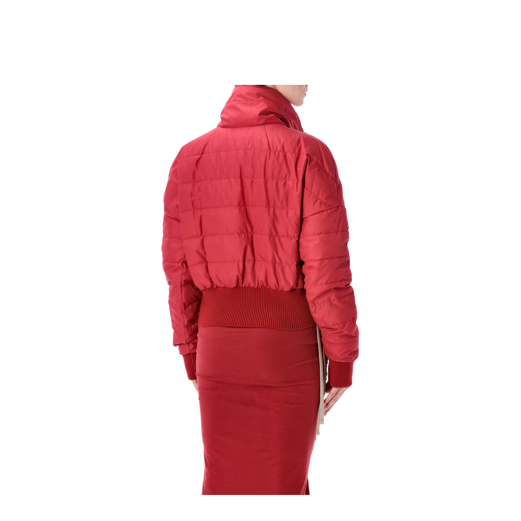 Cropped Down Jacket - Berry Red
