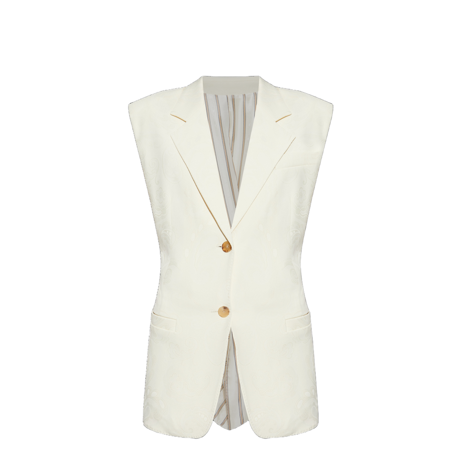 Vest with decorative draping at the back