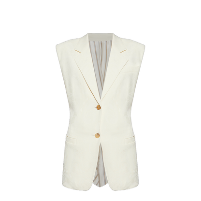 Vest with decorative draping at the back