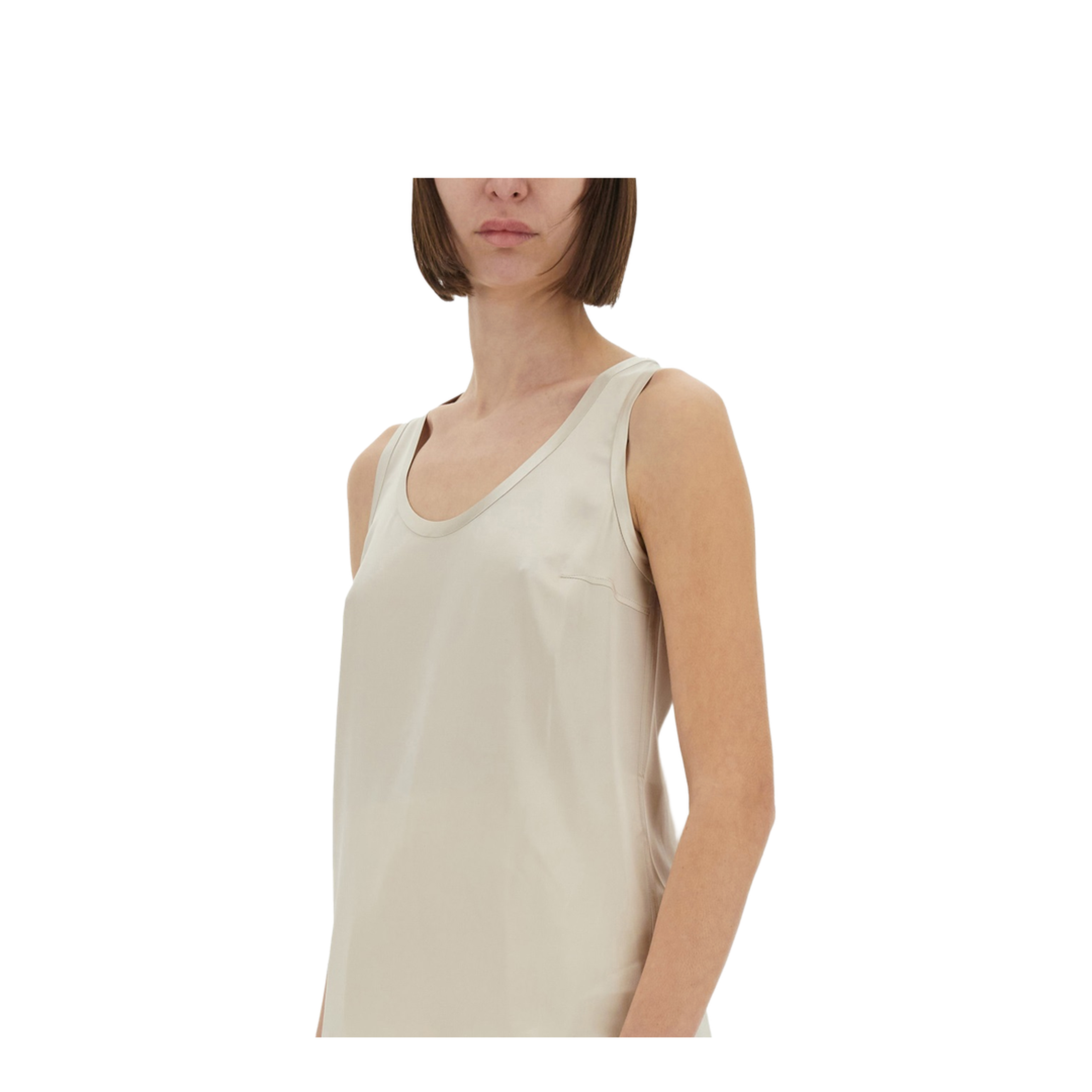 Stretch Silk Satin Top