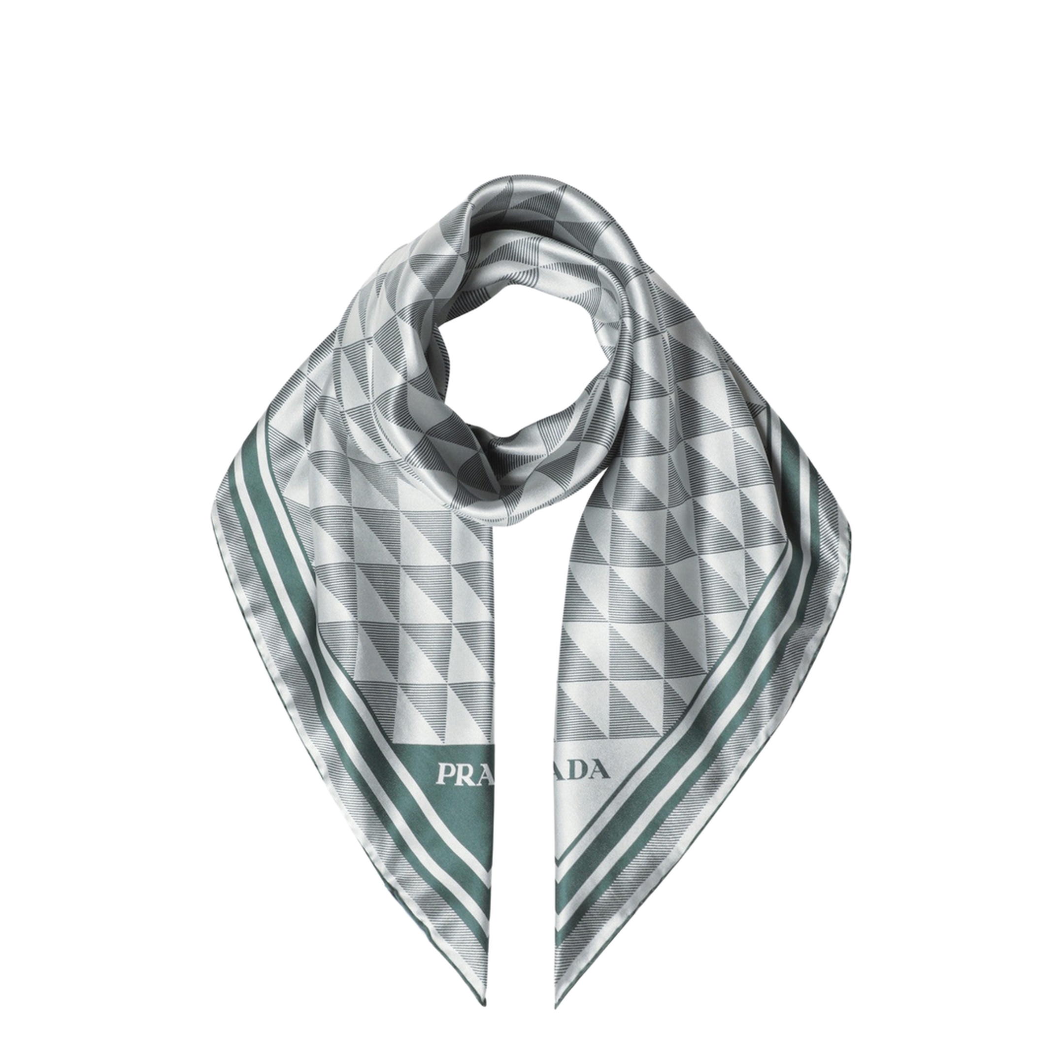 Embroidered Silk Foulard Printed