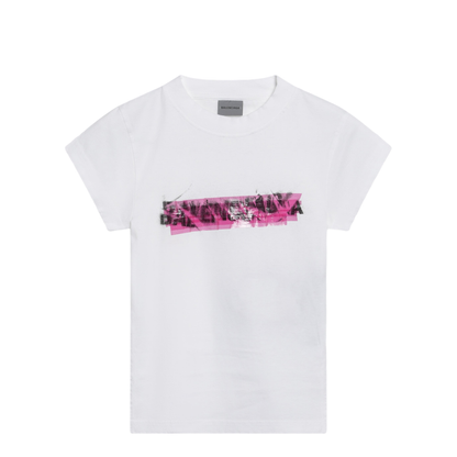 Spray Chopped Back T-Shirt White