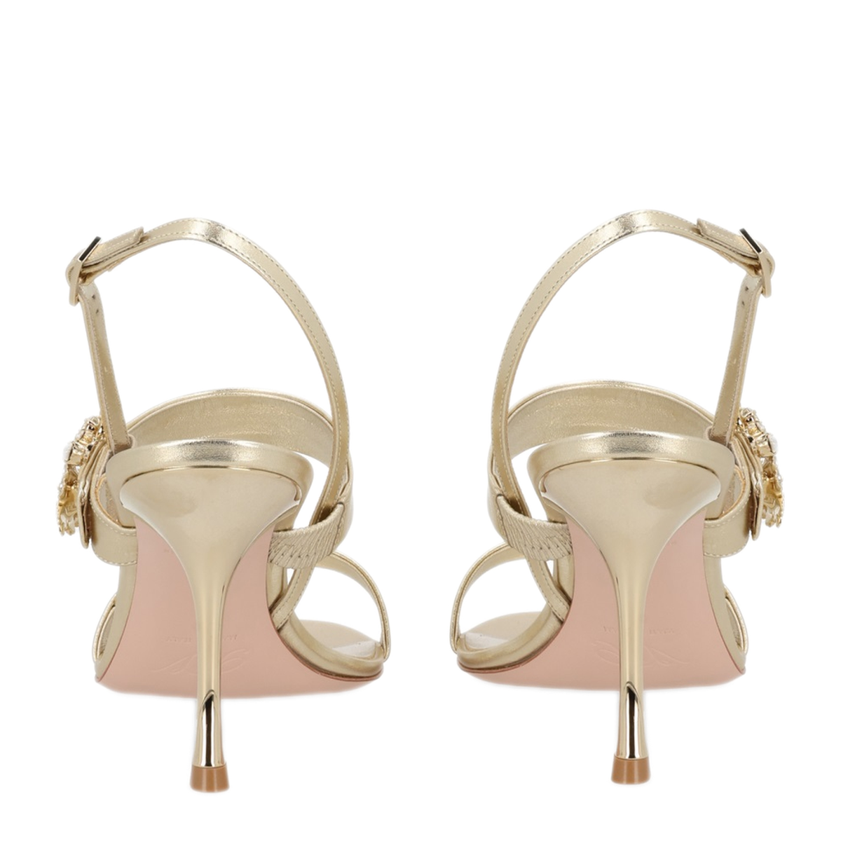 Gold Leather Efflorescence Sandals