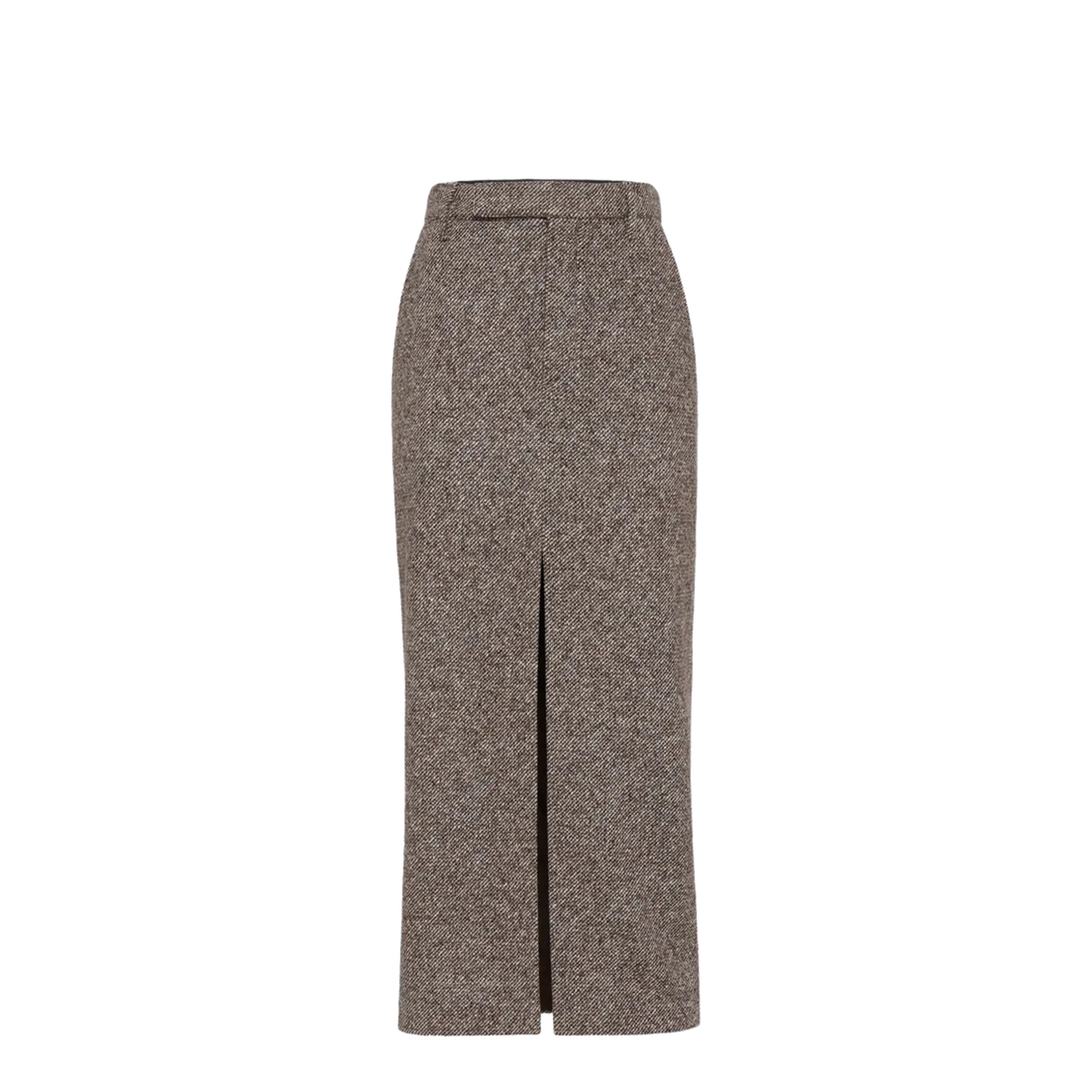 MAYFEYR - Brunello Cucinelli - Wool And Silk Mélange Diagonal Sartorial Pencil Skirt With Monili - MG531G3918