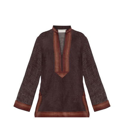 Brown Linen Blouse