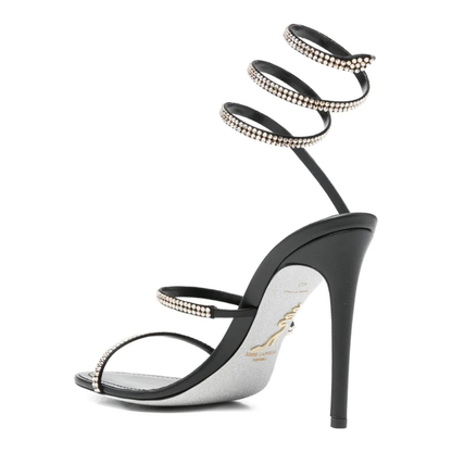 MAYFEYR - Rene Caovilla - Cleo 105 Black And Gold Sandals - C12369105RN01V227BLACKGOLDEN