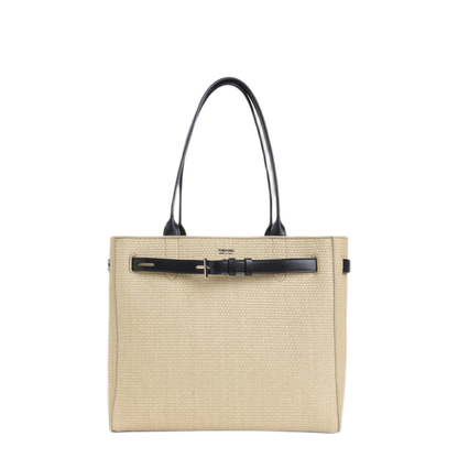 MAYFEYR - Tom Ford - Natural Black Raffia Smooth Calf Tote Bag - L1809TRA005PJNA