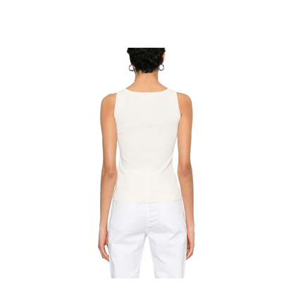 Pure Knitted Tank Top In Beige