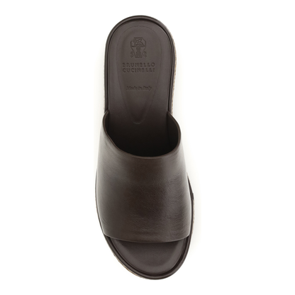 MAYFEYR - Brunello Cucinelli - Leather Wedge Sandals - MZSLG3213