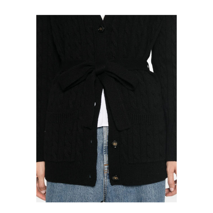 MAYFEYR - Valentino - Cable-Knit Belted Cashmere Cardigan - BKA16DAB90NO