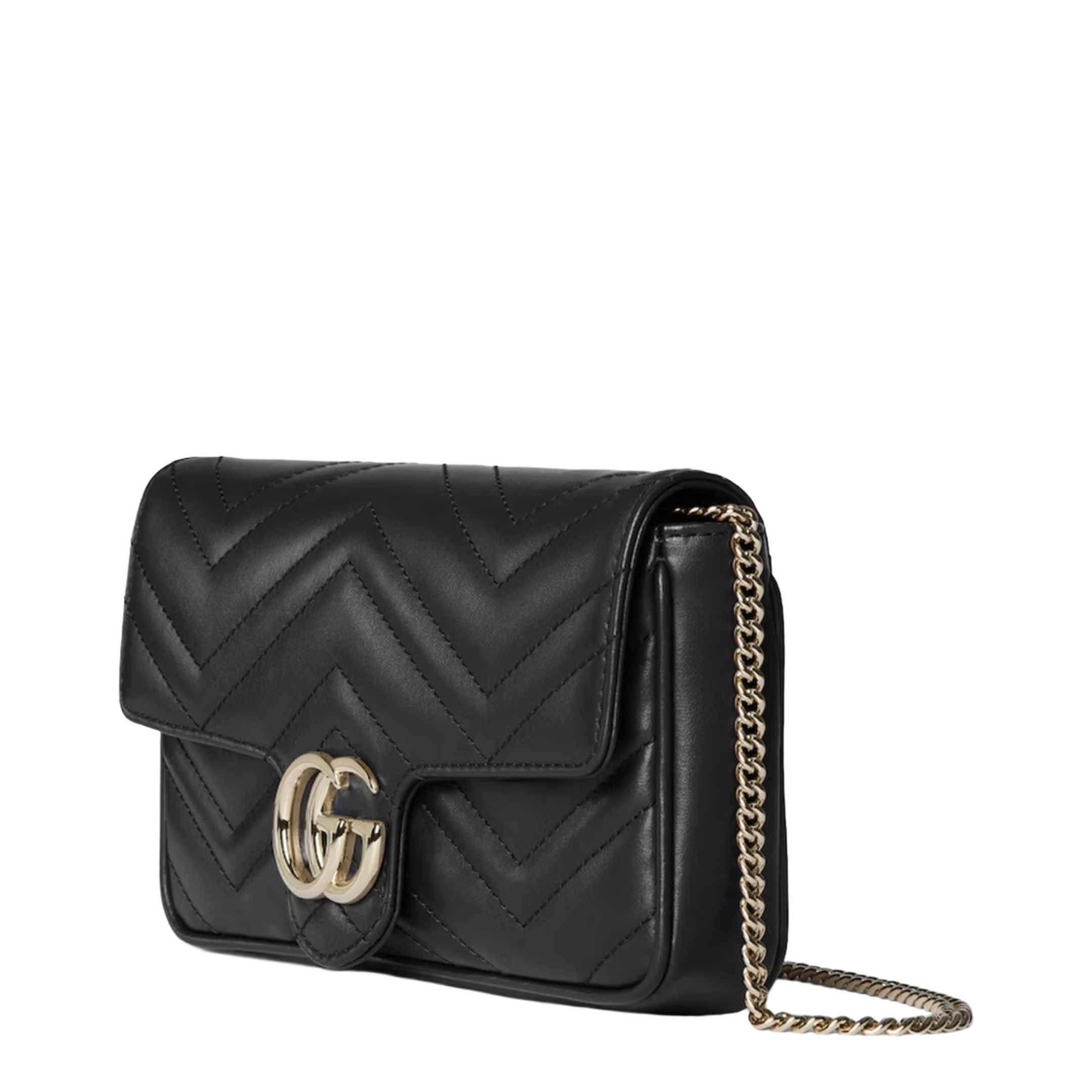 Marmont Small Leather Shoulder Bag - Black