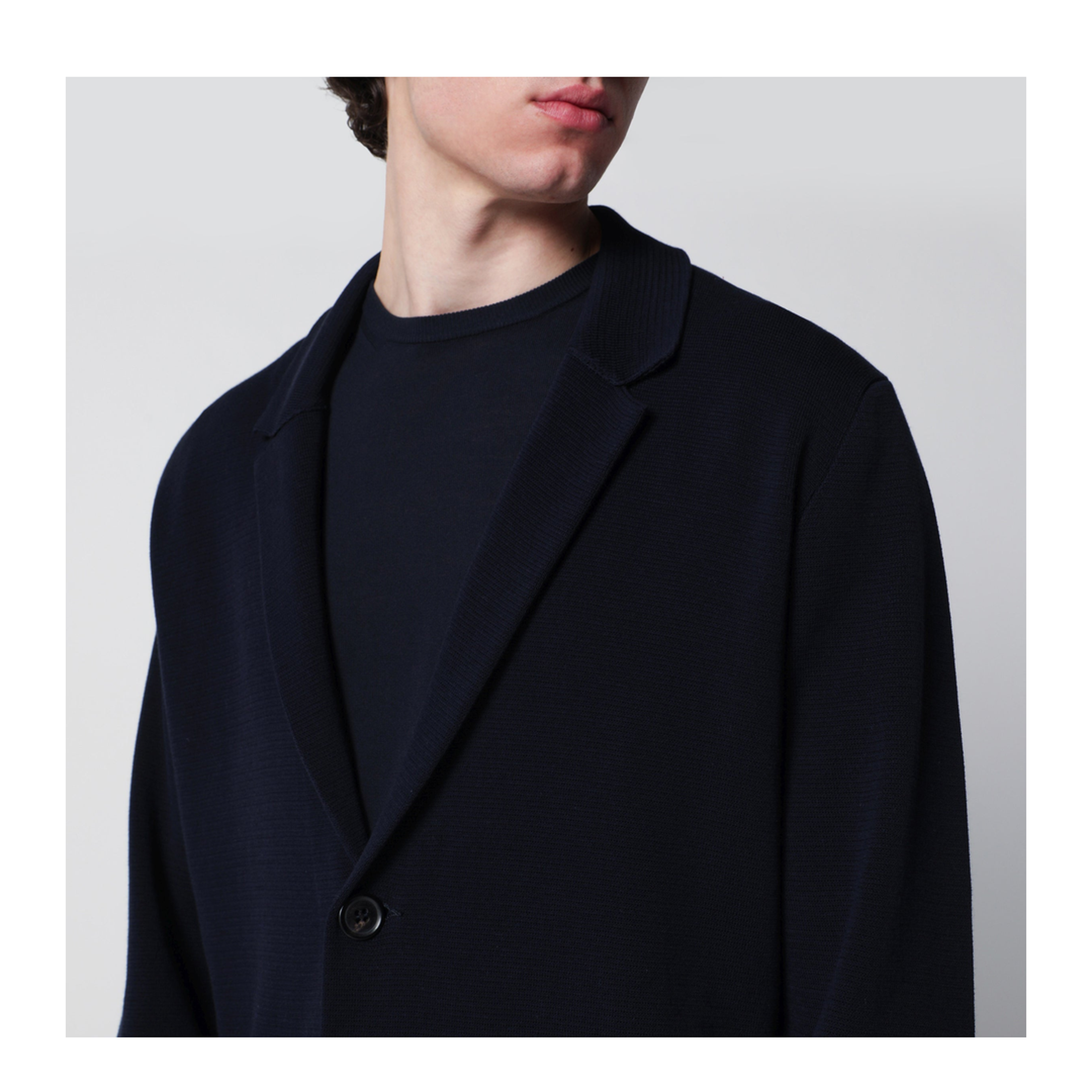 MAYFEYR - Roberto Collina - Navy Blue Cotton Cardigan Jacket - 261MYA09011CO10