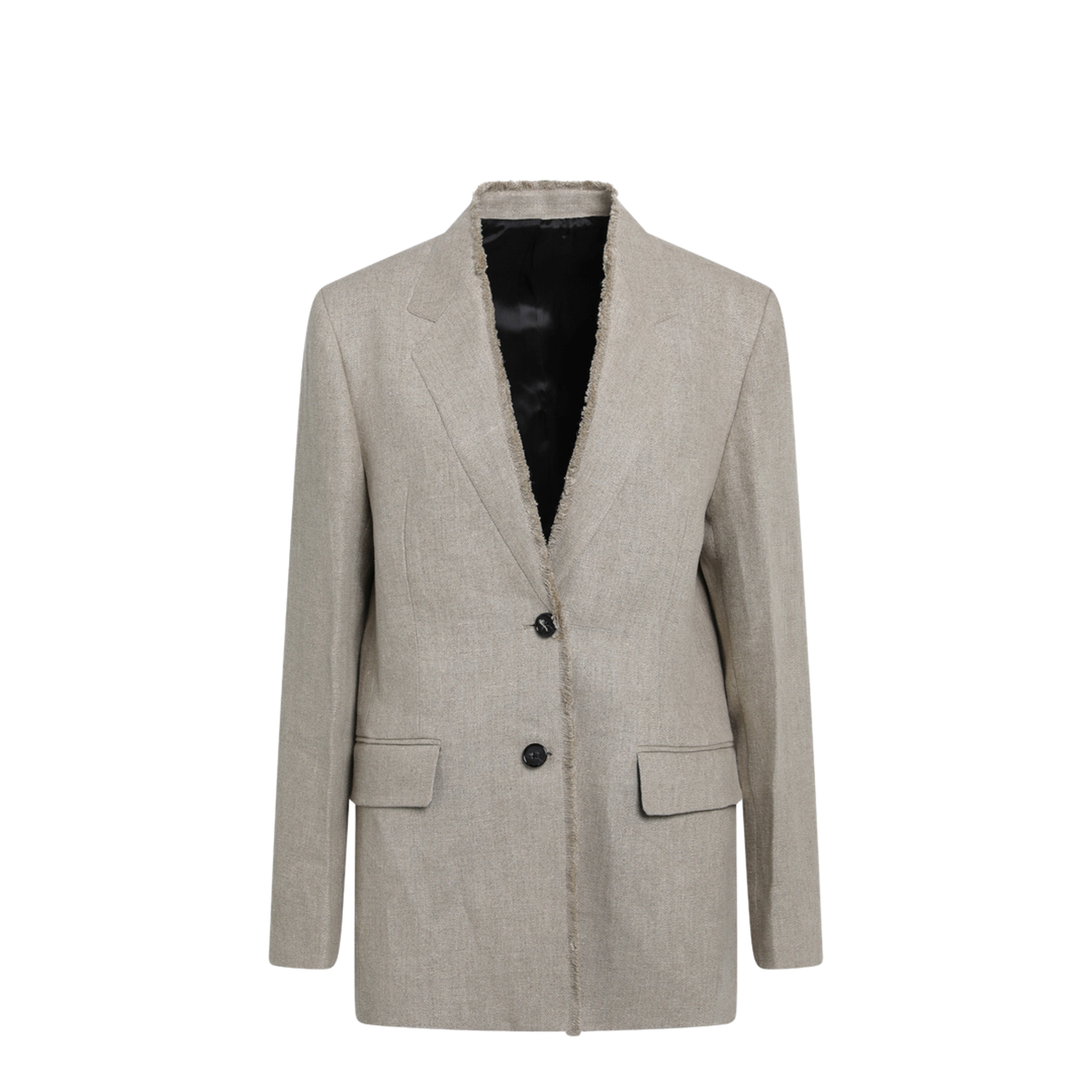 MAYFEYR - Toteme - Beige Frayed-Lapel Natural Linen Blazer - 263-WRZ0054FB0692072