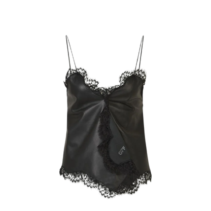 Leather Lace Top