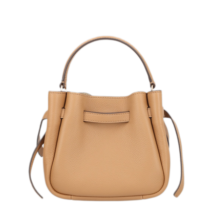 Romy Mini Pebbled Leather Crossbody Bag - Tiramisu