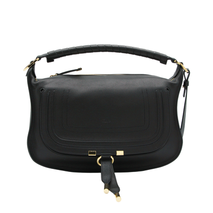 Marcie Small Calfskin Shoulder Bag - Black
