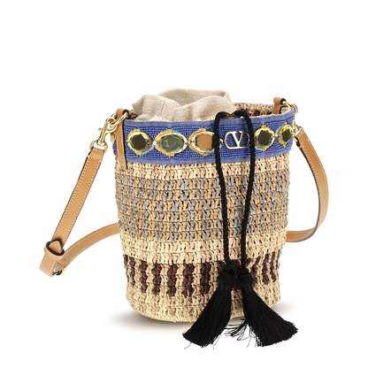 MAYFEYR - Valentino - Mini Raffia Bucket Bag - 8W2B0T10ZCD