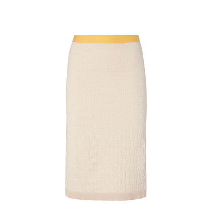 Light Beige Cotton And Silk Skirt
