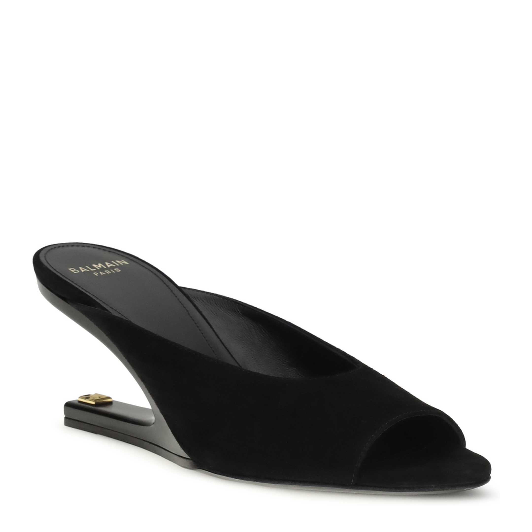 MAYFEYR - Balmain - Suede Open Toe Mules - GN0UR243LCMK0PA