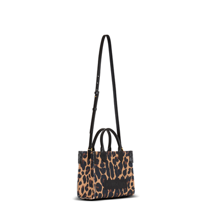 Embossed Logo Bag with Top Handle and Adjustable Detachable Strap
