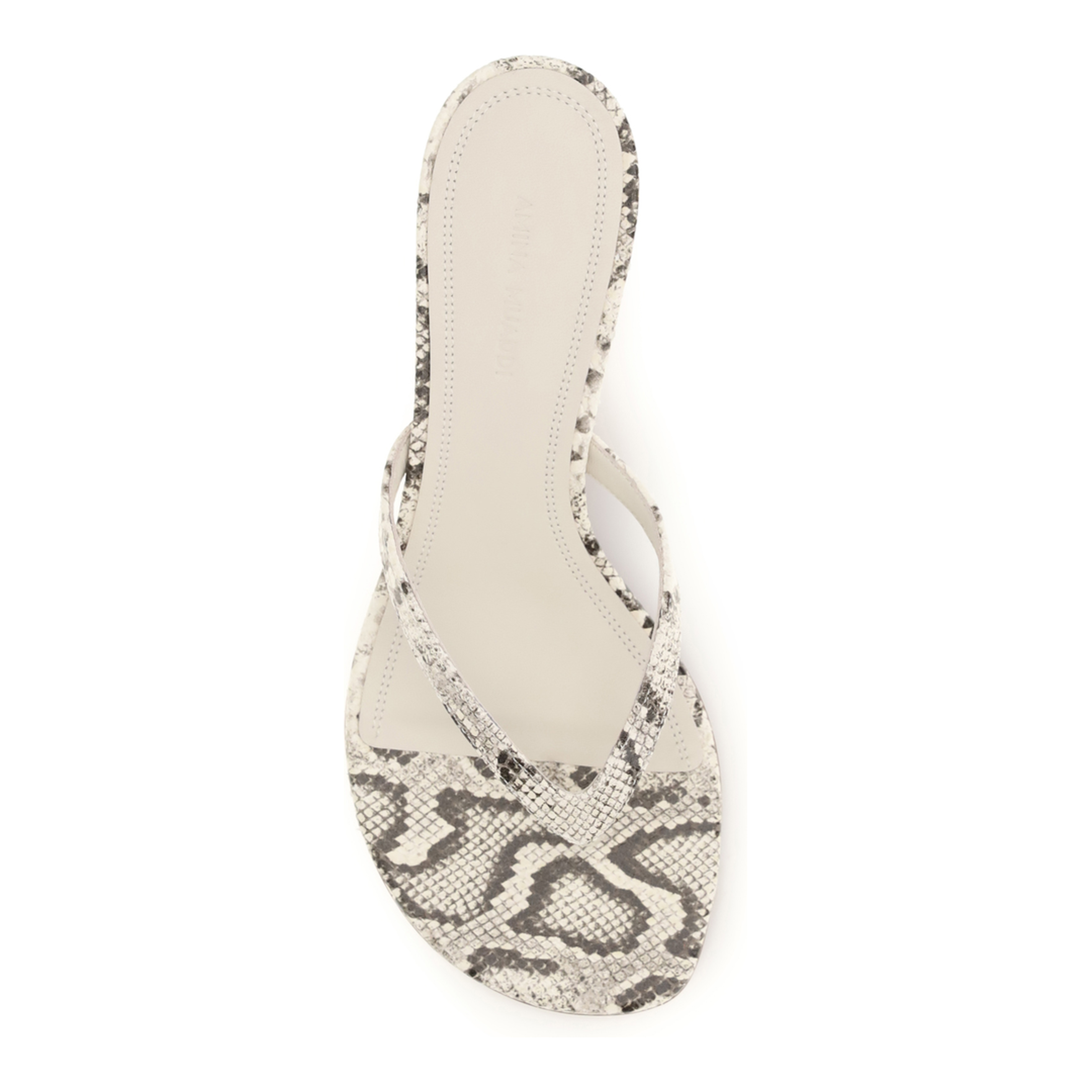 MAYFEYR - Amina Muaddi - Snake-Print Juliette Thong Sandals - 14S363774JUL