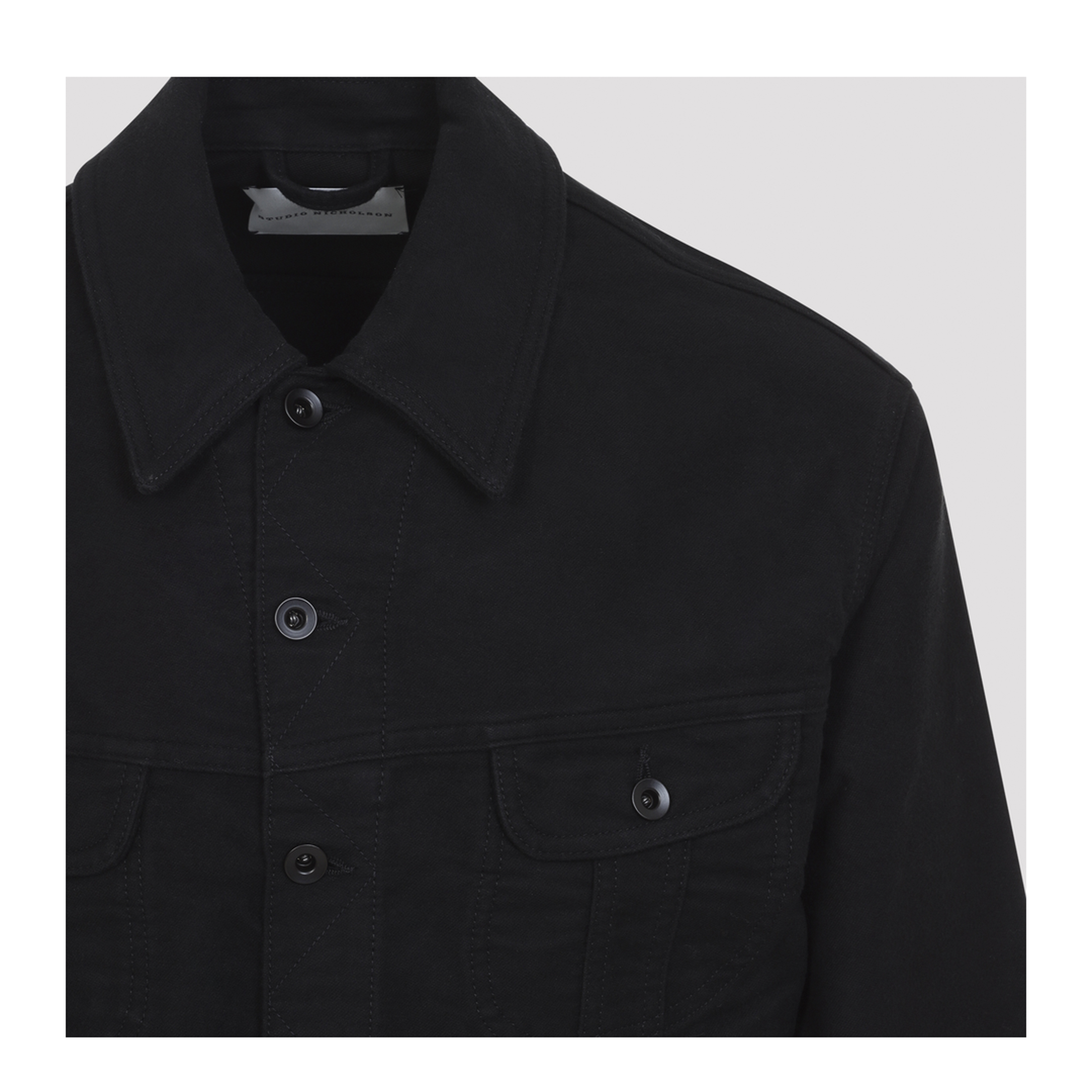 MAYFEYR - Studio Nicholson - Black Derby Cropped Jacket - DERBYSNM1442BLACK